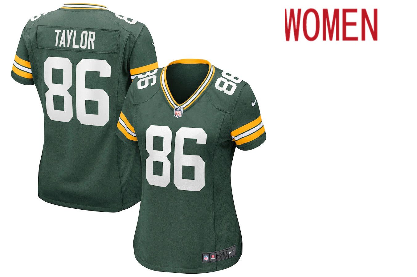 Women Green Bay Packers #86 Malik Taylor Nike Green Game NFL Jersey